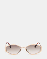 SHONDA Gold Frame Rectangle Brown Gradient Lens Sunglasses | Steve Madden