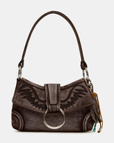 ALBANY Bag Tan Denim Western-Inspired Denim Shoulder Handbag | Steve Madden