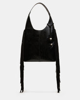 AUTUMN Fringe Bag Black Slouchy Hobo Suede Tote Handbag | Steve Madden