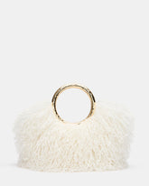 KOVA Cream Faux Fur Top-Handle Handbag | Steve Madden