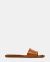 AVRA Tan Leather Wavy-Toe Slide Women's Sandal | Steve Madden