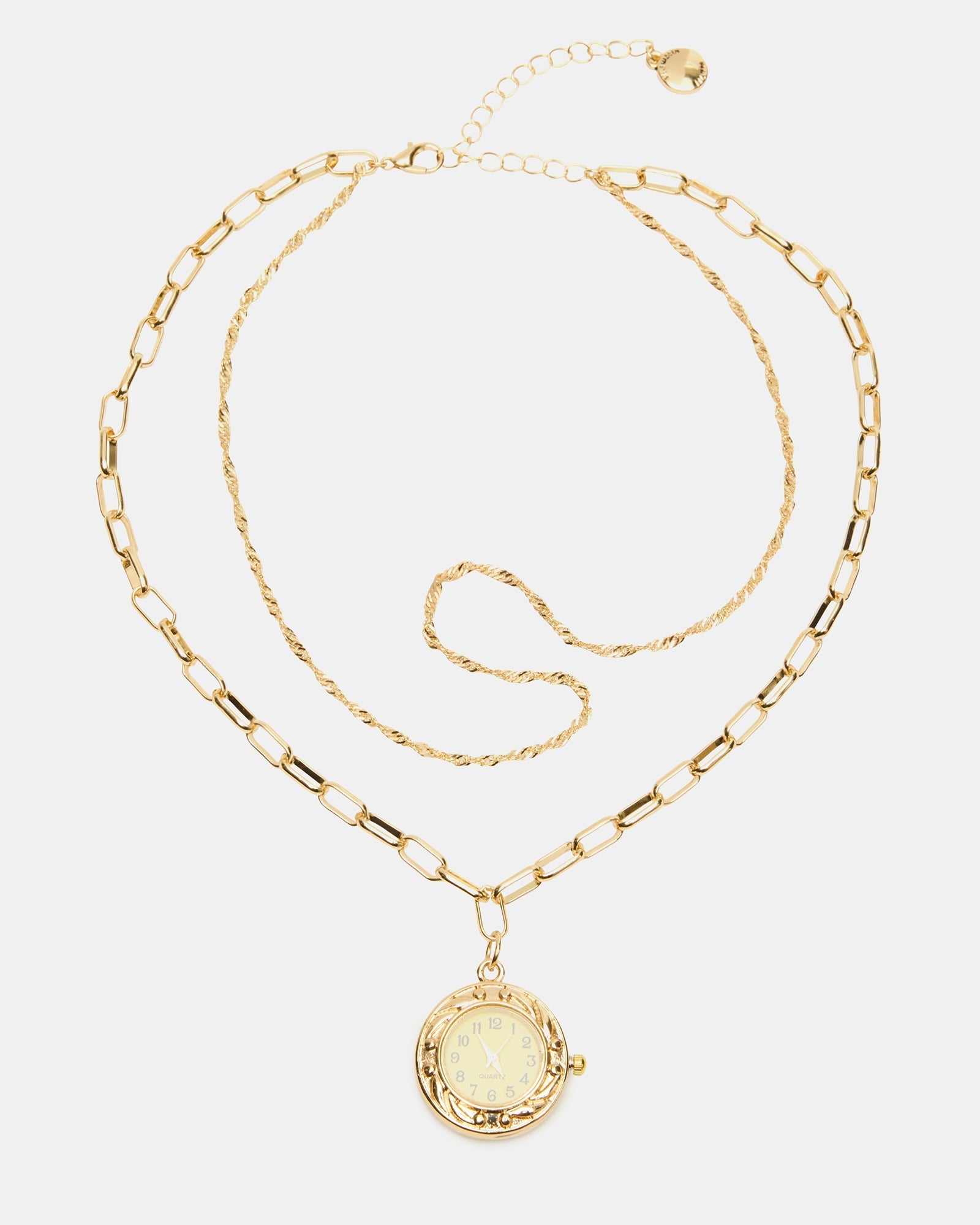 WATCH PENDANT NECKLACE GOLD