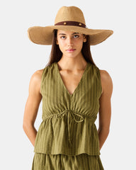 BOHO GLAM STUDS STRAW HAT TAN
