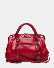 RIGGS Red Slouchy Top-Handle Crossbody Satchel Handbag | Steve Madden