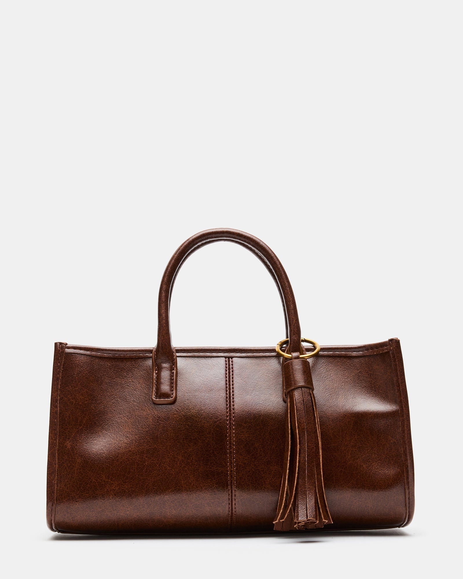 REECE Brown Tassel Top Handle Handbag | Steve Madden