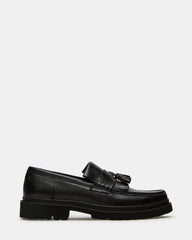 ARTHUS Black Leather Slip-On Tassel Men's Loafer | Steve Madden