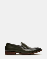 LIGHTNING Dark Green Round-Toe Slip-On Men's Loafer | Steve Madden