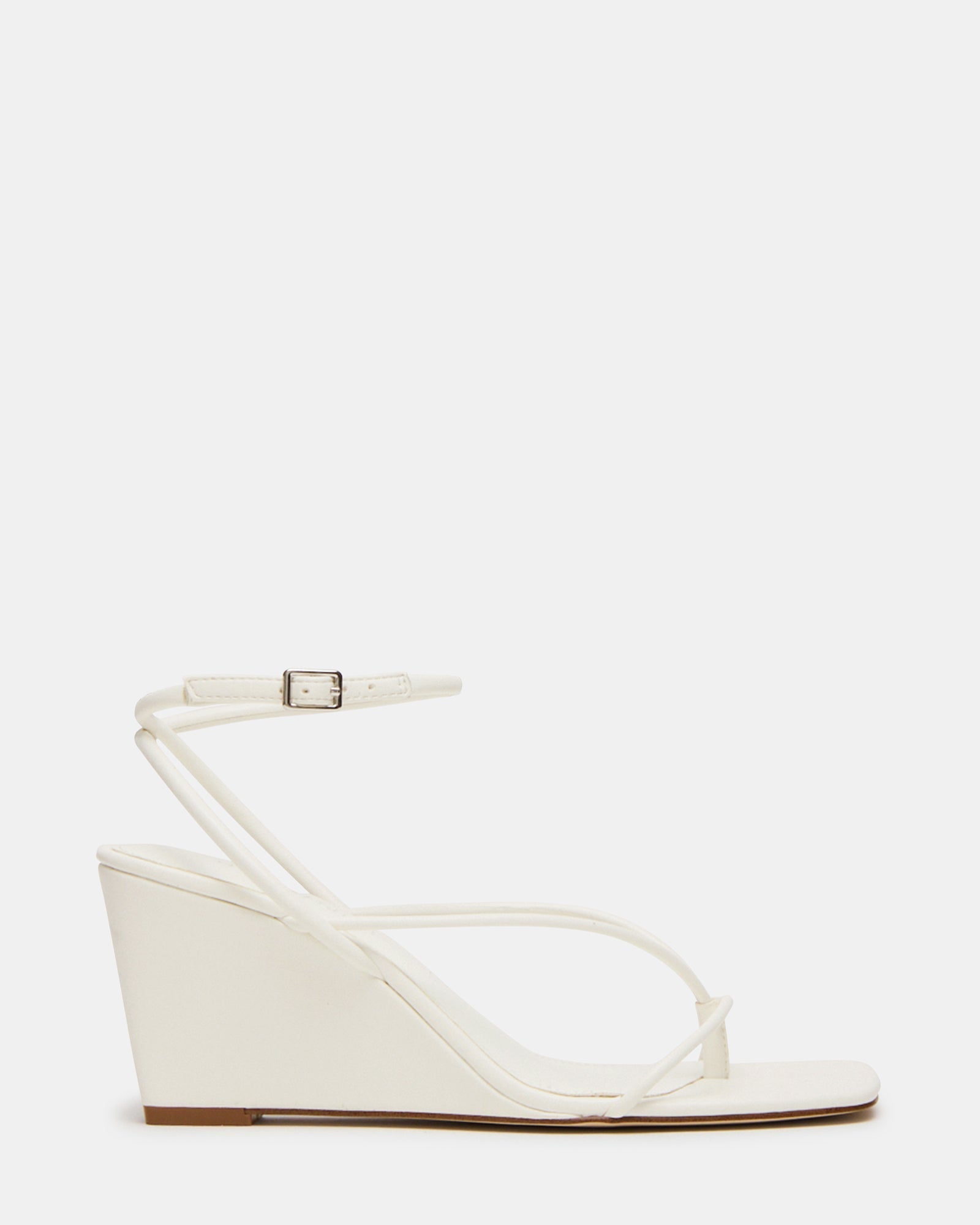 APPA White Square-Toe Strappy Wedge Women's Sandal | Steve Madden