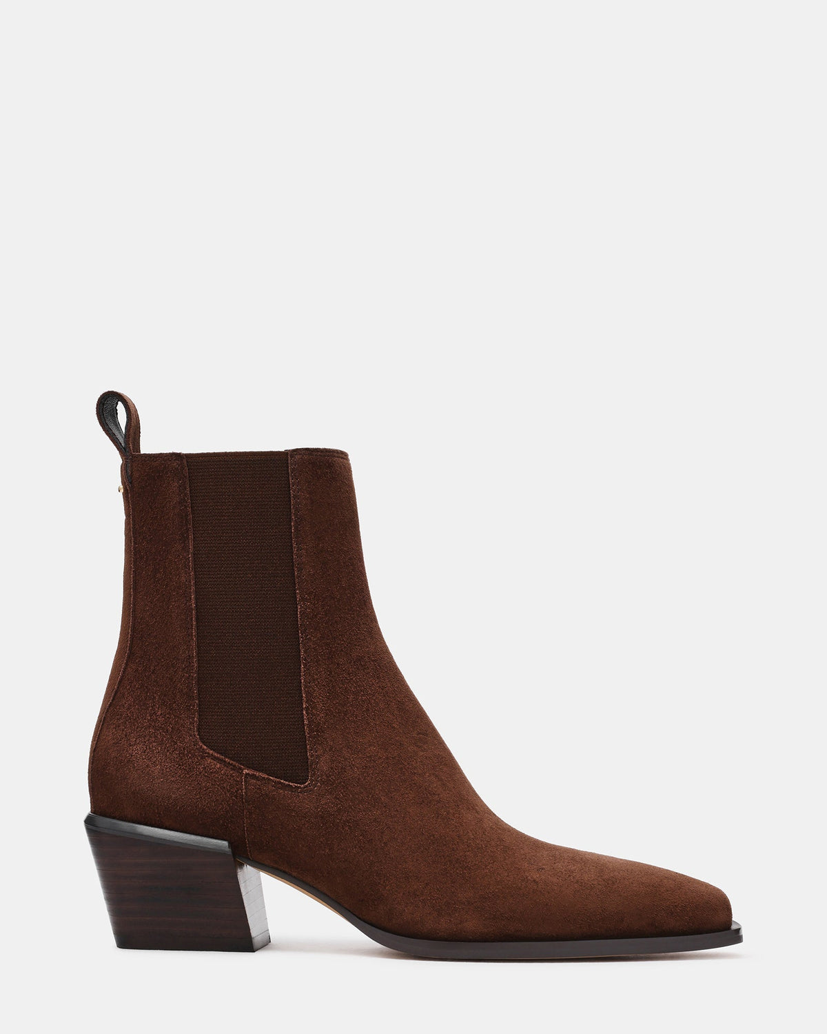 DAXEN Brown Sueded Chelsea Square-Toe Women's Ankle Boot | Steve Madden