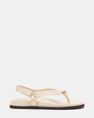 ELVIA Bone Leather Thong Gold-Detail Slingback Footbed Women's Sandal | Steve Madden