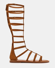 GLADIUS Chestnut Strappy Studs Knee-High Women's Sandal | Steve Madden