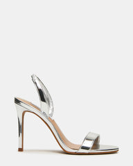JADY Silver Slingback Round-Toe Stiletto Women's Heel | Steve Madden