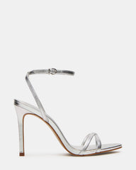 JYPSEY Silver Leather Strappy Stiletto Women's Heel | Steve Madden