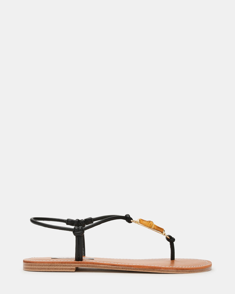 KINGSLY Black Thong Knot-Detail Women's Sandal | Steve Madden