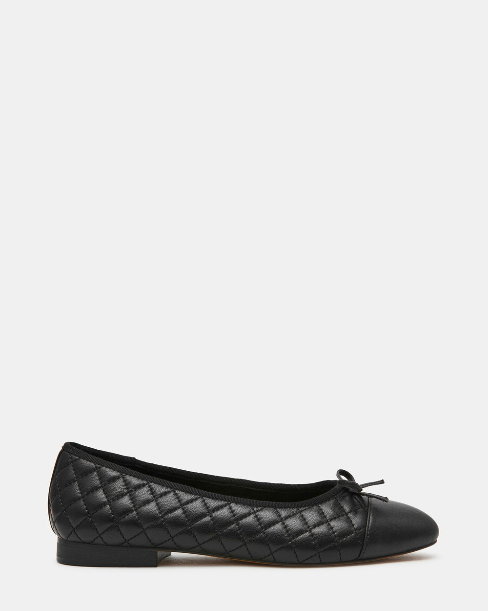 KIT Black Quilted Cap-Toe Women's Ballet Flat | Steve Madden