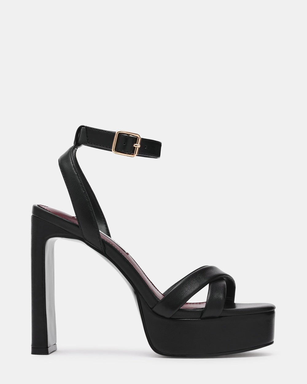 LOREN Black Multi Platform Square-Toe Women's Block Heel | Steve Madden