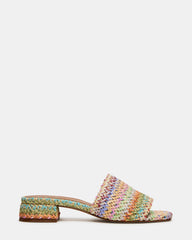 MONTGOMERY Bright Multi Square-Toe Slide Mule Women's Sandal | Steve Madden